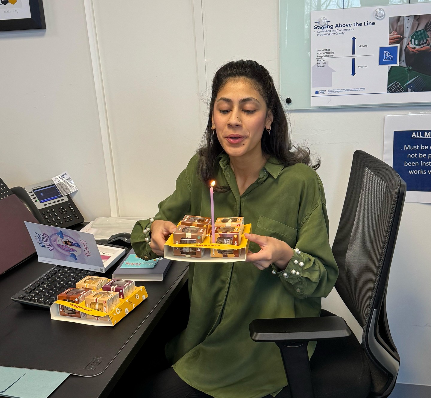 A very HAPPY BIRTHDAY to Mehral our lettings manager - as always there's a little office celebration! :) (she's got her eye on the sticky toffee cake already).....